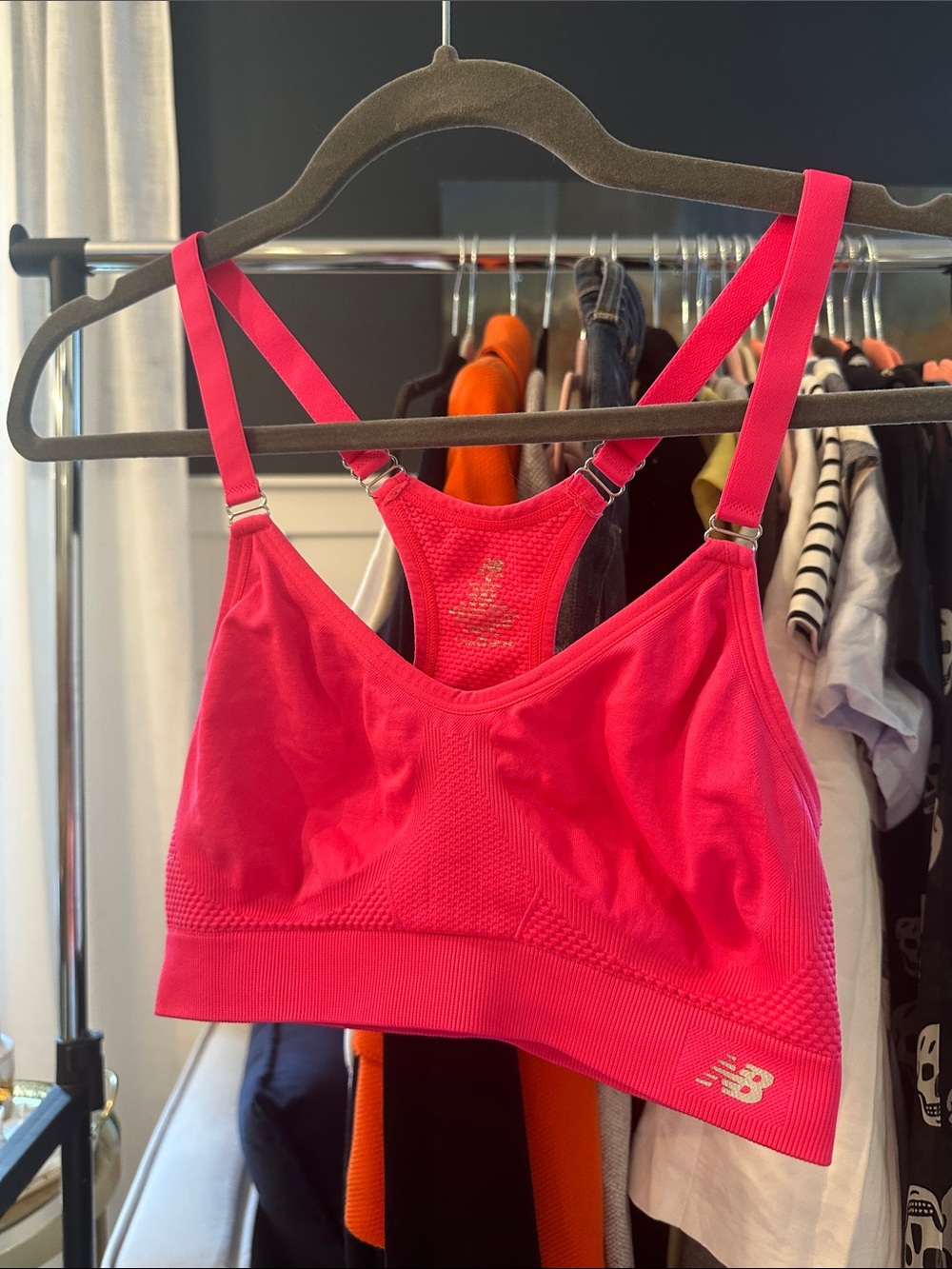 New Balance Hot Pink Lightweight Racerback Sports Bra